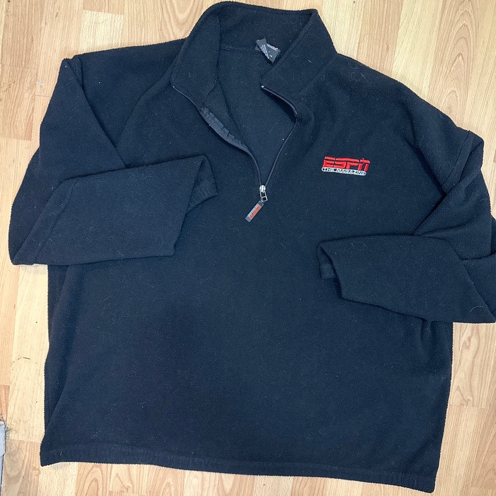ESPN the Magazine Men's Fleece Pullover 1/4 Zipper Long Sleeve Size XL